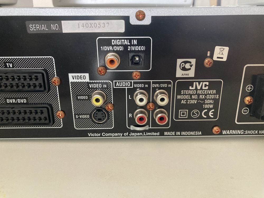 Amplituner JVC RX-D201 działający zestaw