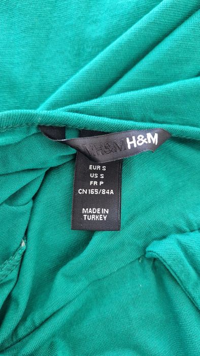 Top sem alças, verde da H&M, tamanho S