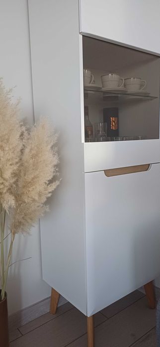 Komoda  i słupek biały lakierowany połysk