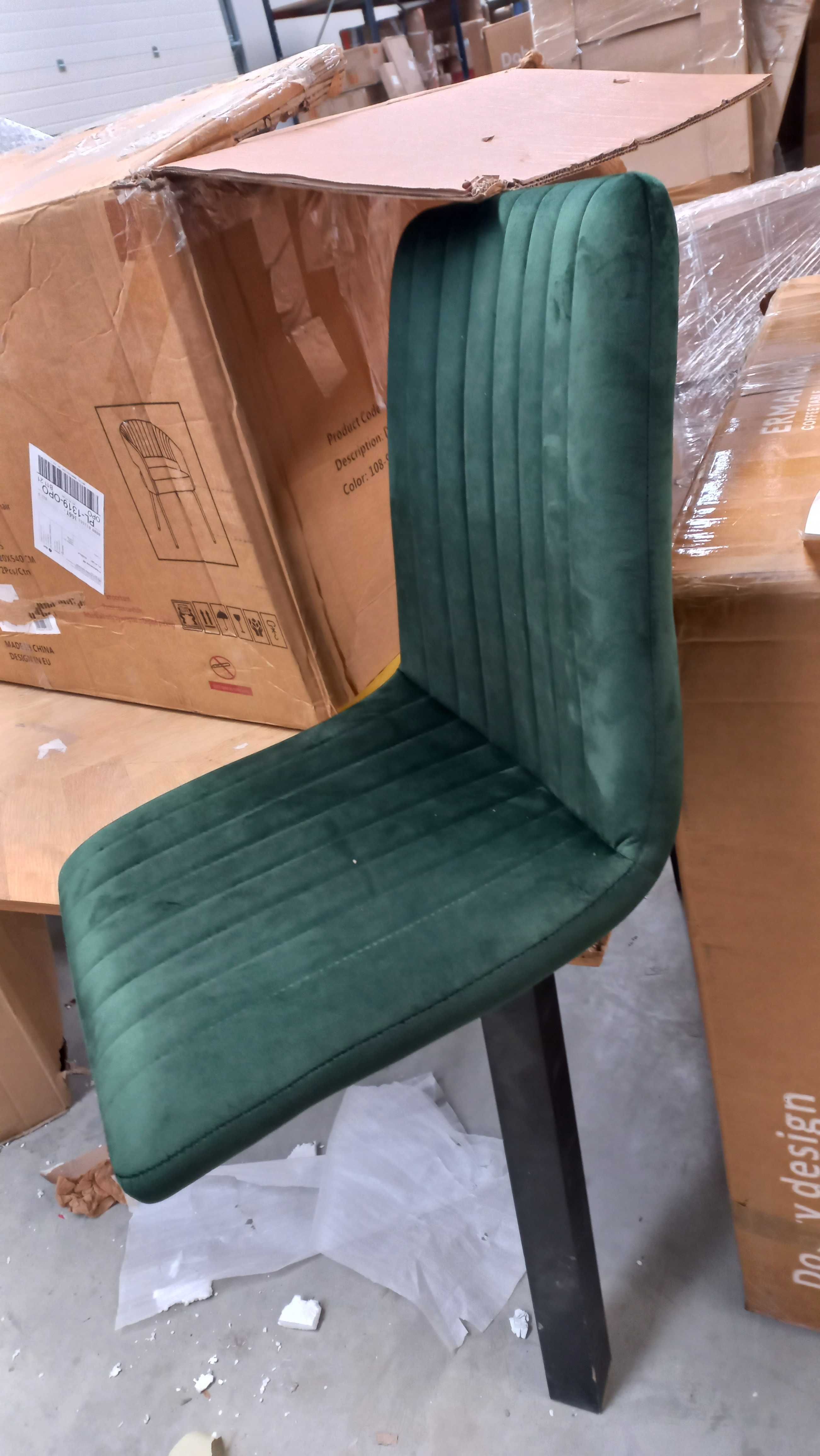 zz548/2 Krzeslo z podlokietnikami Carlo Faro butelkowa zielen welwet