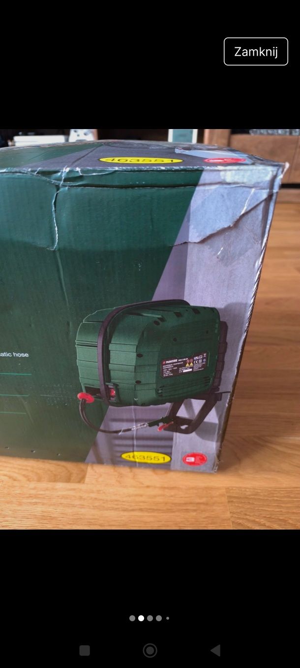 Parkside kompresor z automatycznym bębnem do zwijania węża PKS 1100A1