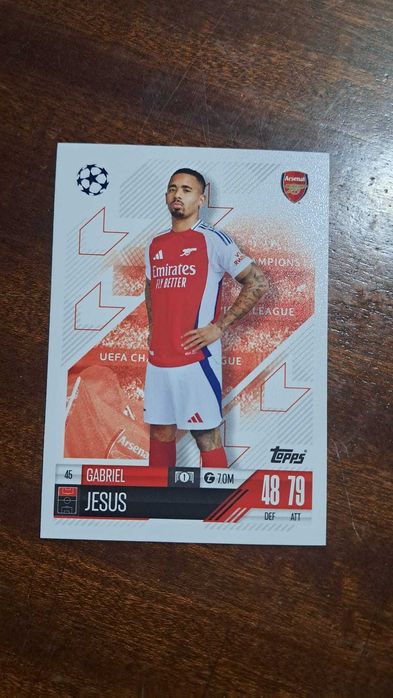 Cartas da coleção Match Attax da Topps 2024/2025 Gabriel Jesus