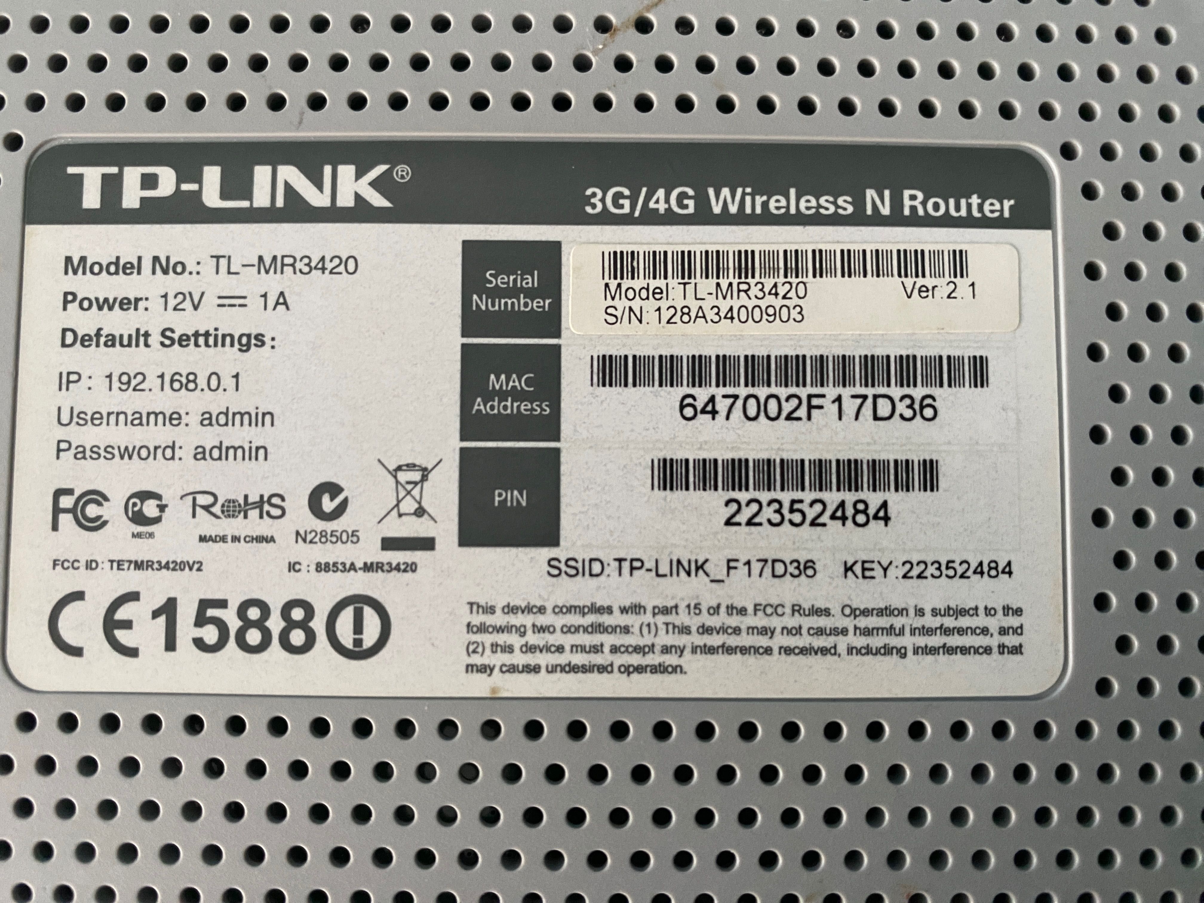Zestaw modem Huawei E3131 USB+Router TP-LINK TL-MR3420 2.4 GHz