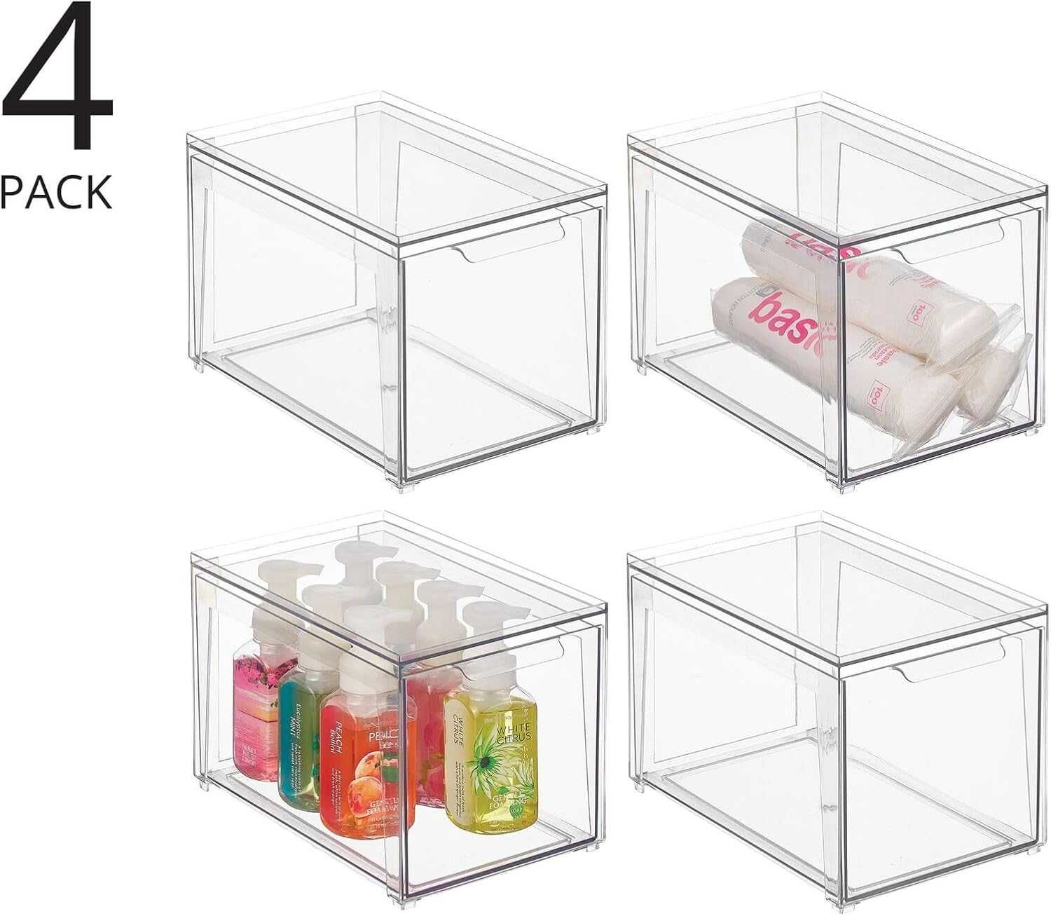 4x Organizer na kosmetyki Pudełko Pojemnik na drobiazg POJEMNE-mDesign
