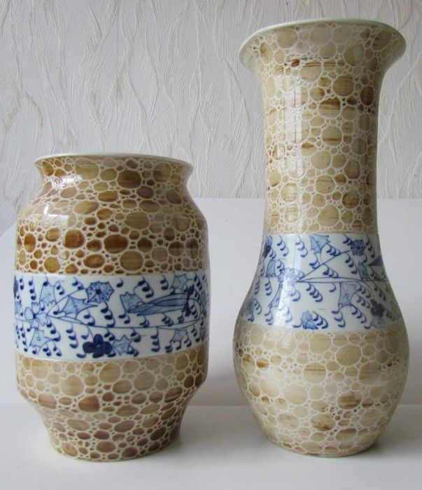 Китайский фарфор Две парные вазы ручной работы Блюда салатник пиалы