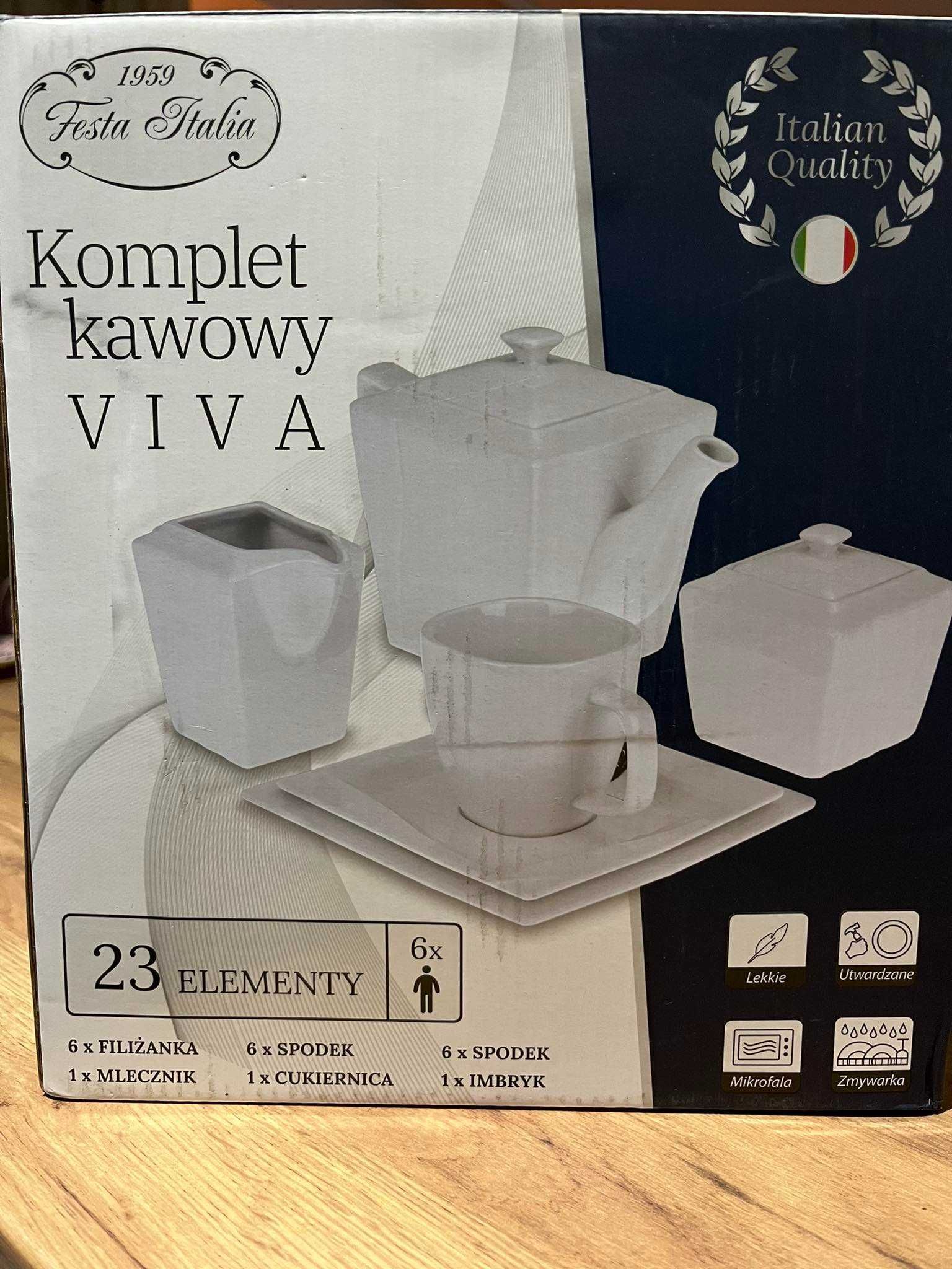 SERWIS KAWOWY 23szt Viva Festa Italia porcelana