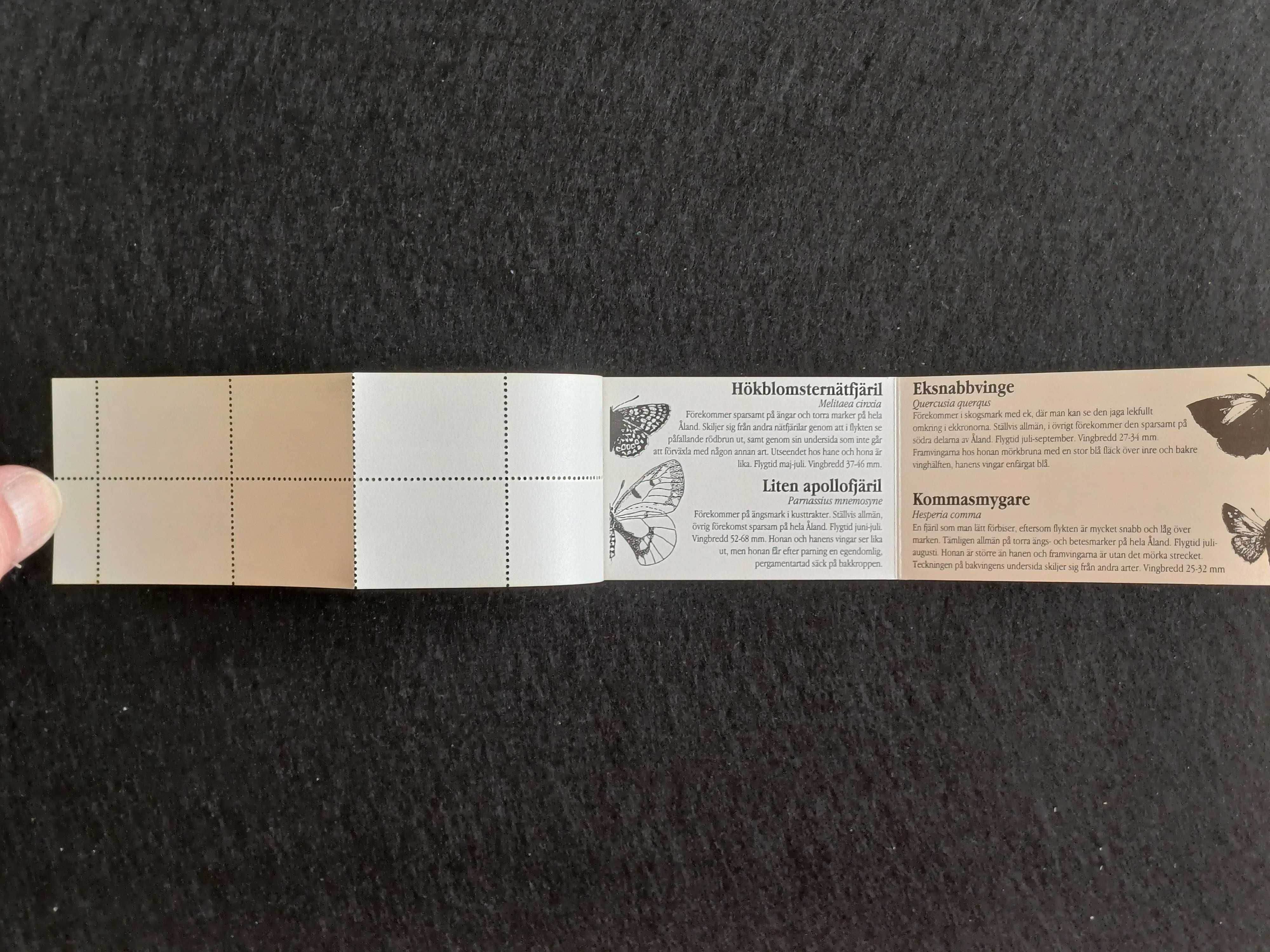 Filatelia - Aland – Carteira Fauna insetos borboletas, 1993
