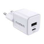 Ładowarka Choetech Pd 30W Gan 2Xusb Szybkie Ładowanie Biała