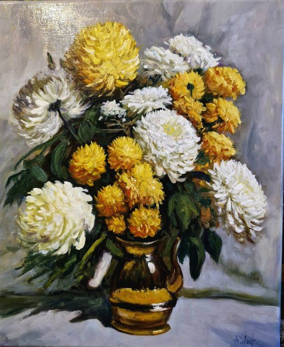 Obraz olejny Chryzantemy