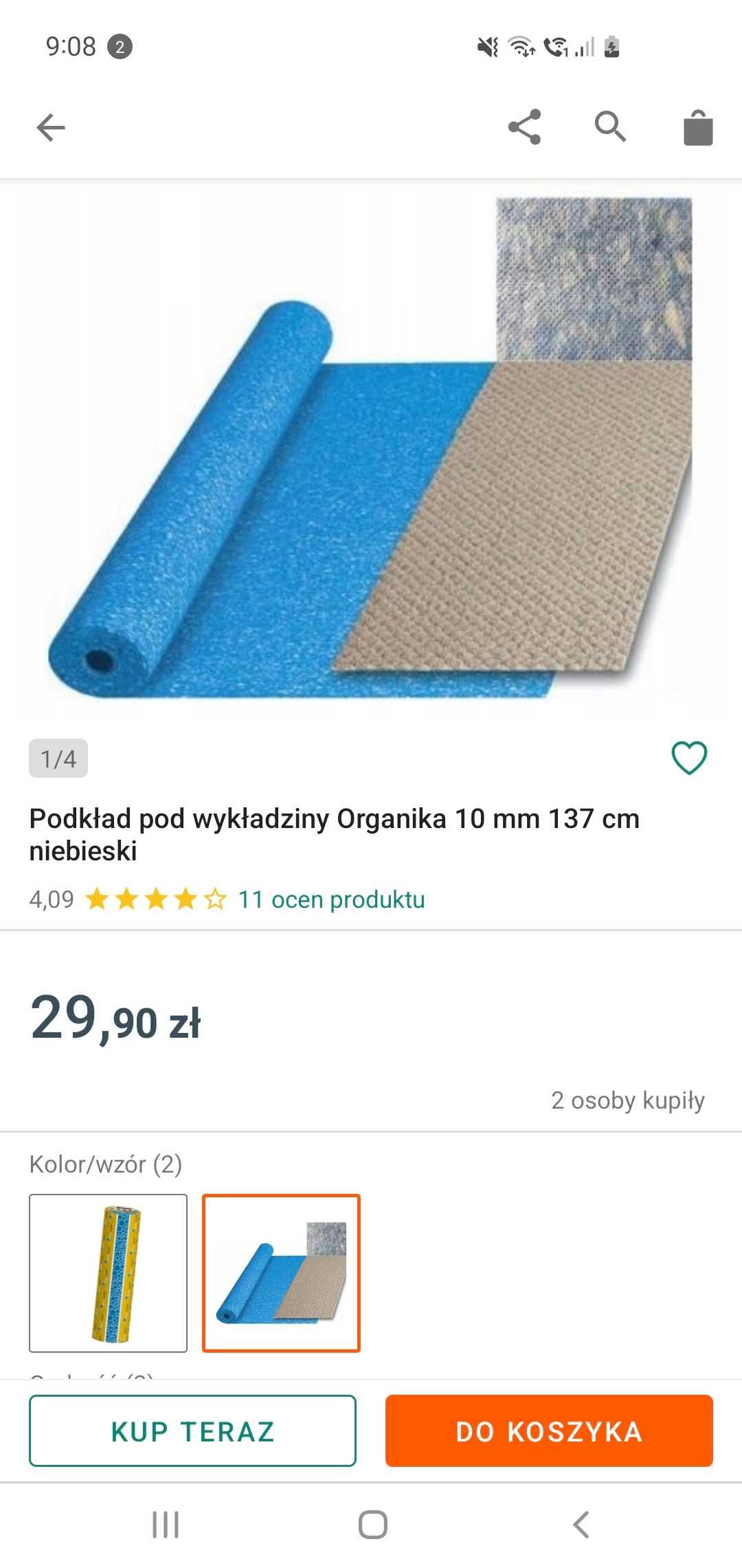 Podkład pod wykładzinę 10 mm na frizelinie