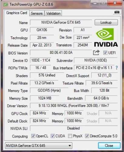 Karta graficzna Nvidia Geforce GTX 645 OEM 1GB GDDR5