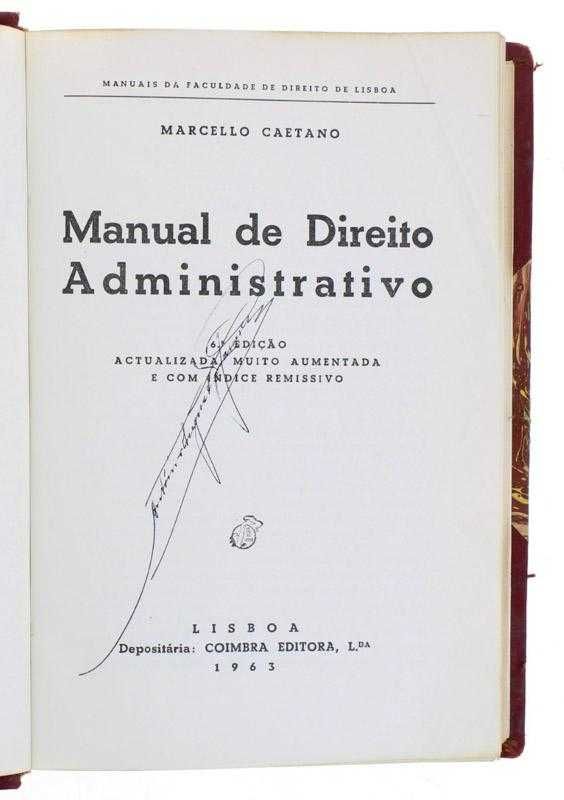 Manual de Direito Administrativo, de Marcello Caetano