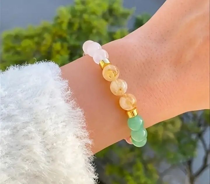 Pulseira elástica de boa sorte com policromia de cores