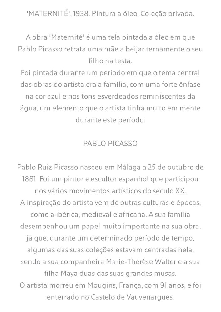 CADERNO DE LINHO 'MATERNITÉ® DE PICASSO Zara Home NOVO
