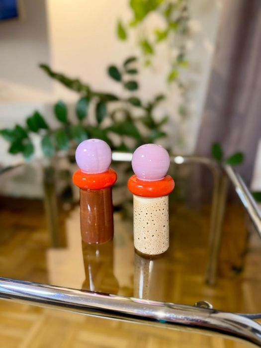 Designerski zestaw Ceramiczny do kuchni solniczka pieprzniczka pop art