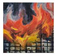 Obraz olejny ogień abstrakcja na płótnie