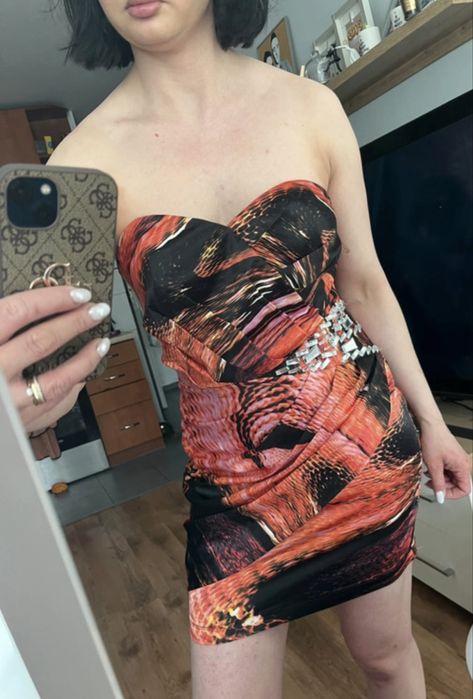 Sukienka lipsy london kamienie diamenciki prl impreza lata 80 90