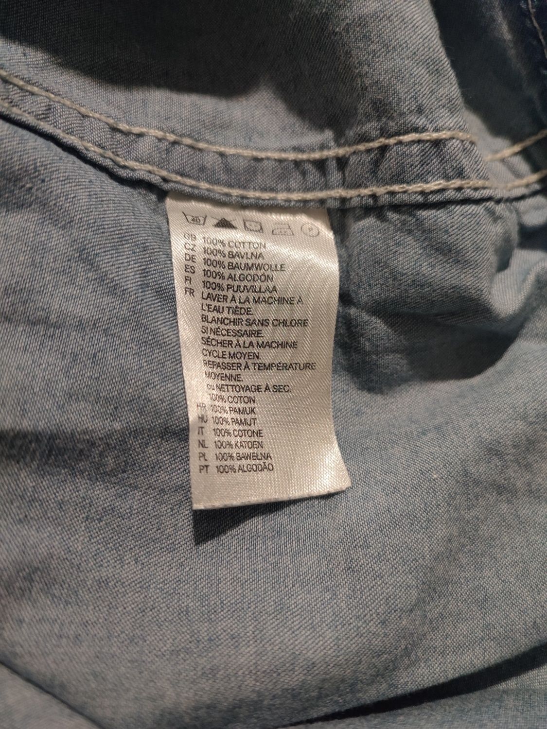 Bawełniana męska koszulka jeansowa H&M M