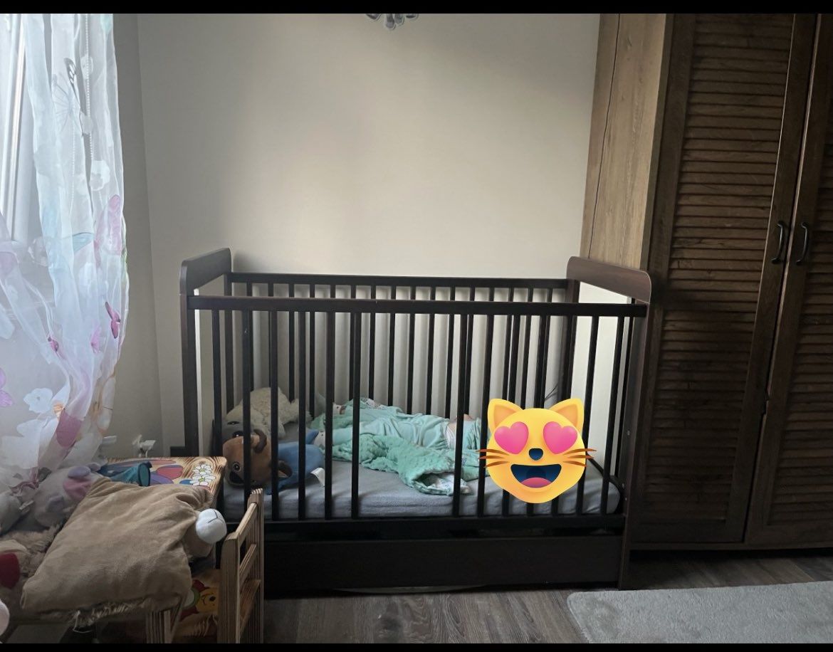 Łóżeczko dziecięce z szufladą + materac pianka, gryka, kokos