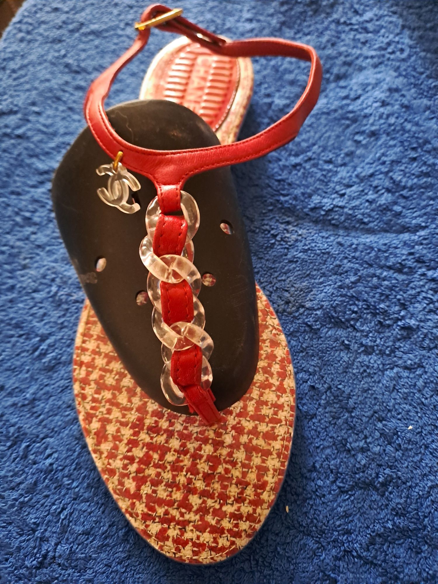 Orginalne czerwone sandałki Chanel,39,5 Limitowana edycja,