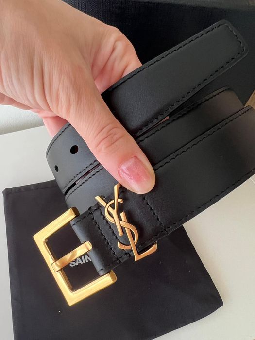 Pasek YSL Saint Laurent cassandre 85 skórzany