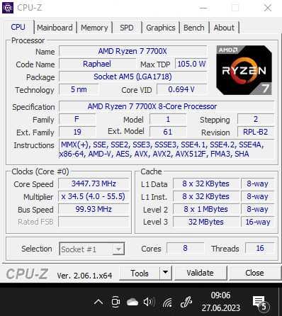 AMD Ryzen 7 7700X AM5 gw od 11.04.2023