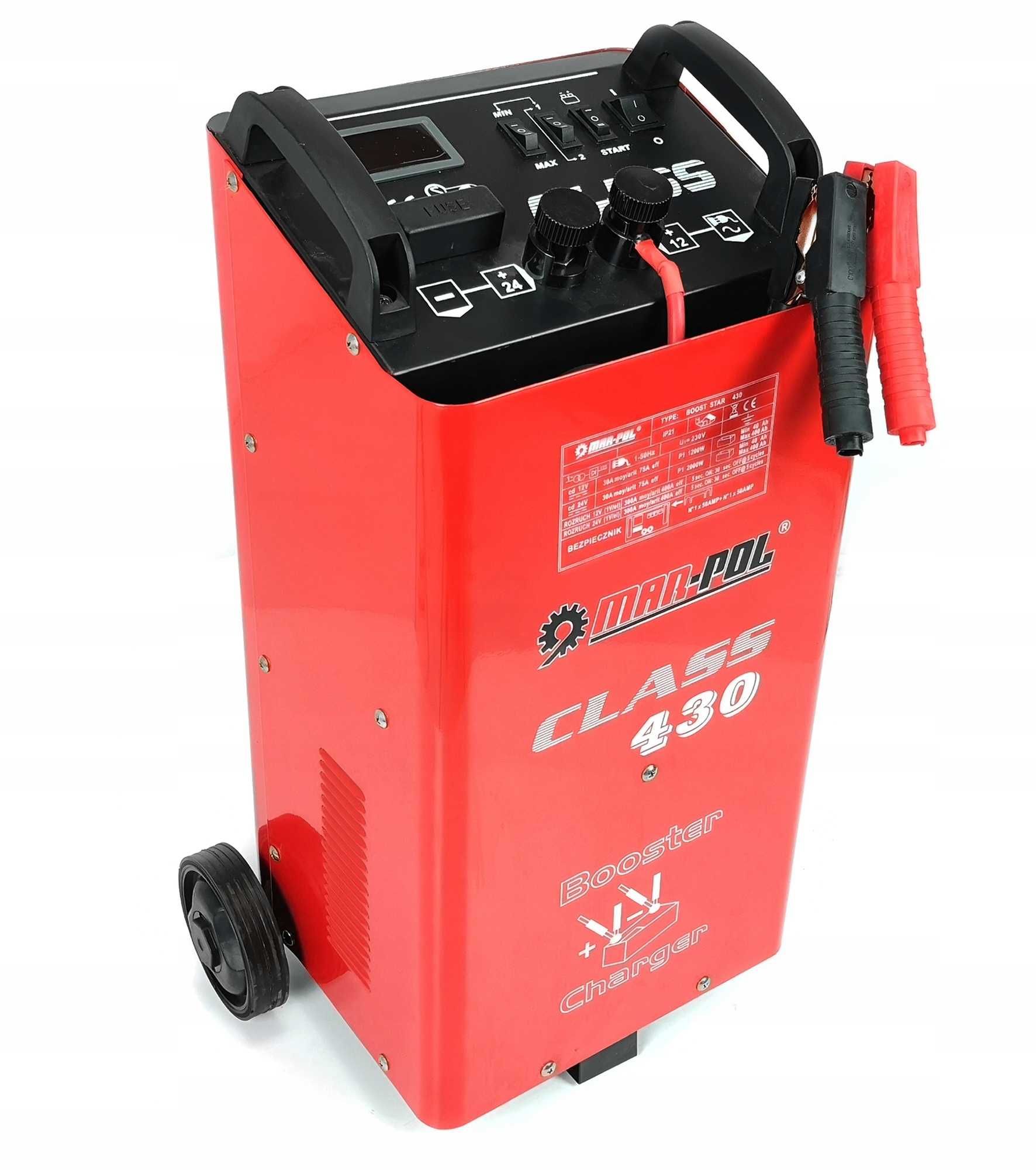 Prostownik z rozruchem LCD 12/24V 40-400Ah CLASS430 Mar-Pol NOWY