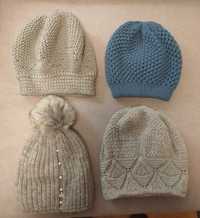 4 czapki zimowe damskie