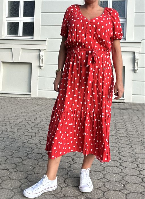 Nutmeg sukienka w groszki kropki pin up wiskiza 44/46