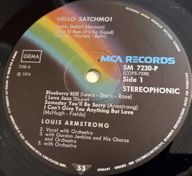 Winyl Hello Satchmo Louis Armstrong "His Golden Favorites"