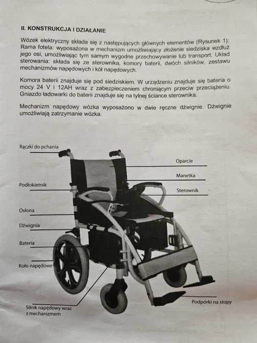 Wózek elektryczny inwalidzki Antar AT52304+ gratis balkonik/chodzik