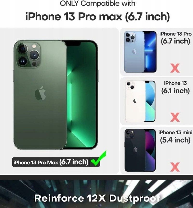 TOCOL Etui 5 w 1 do iPhone'a 13 Pro Max, z 4-pak