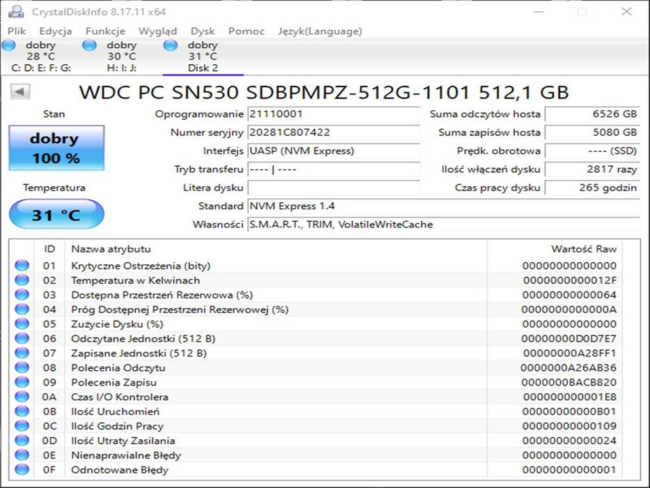 SSD M2 PCie 512GB WD - 2242
