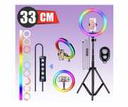 Профессиональная Кольцевая лампа RGB MJ-33 со штативом 2м