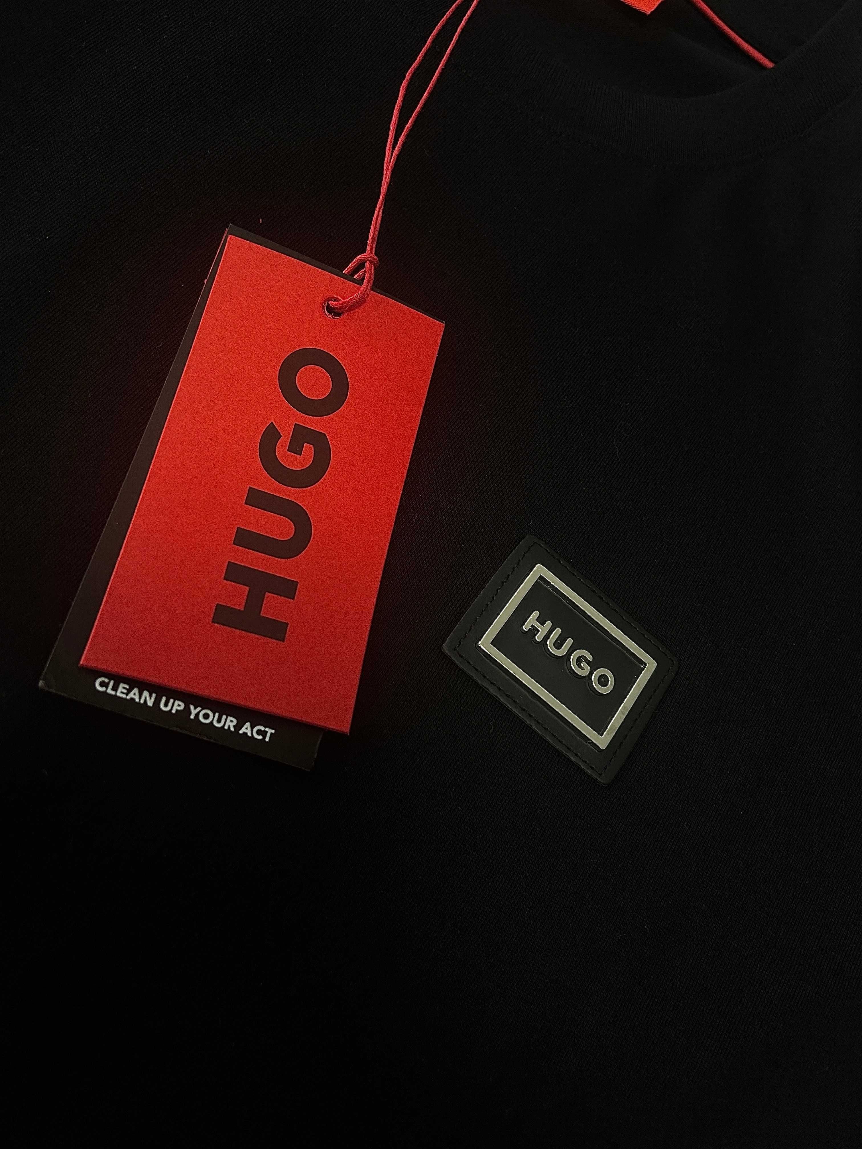 T-shirt koszulka męska czarna HUGO BOSS M pełna rozmiarówka!