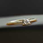 Pierścionek Złoty z Brylantem 0.13ct 585/14k 1.41g roz13 Certyfikat