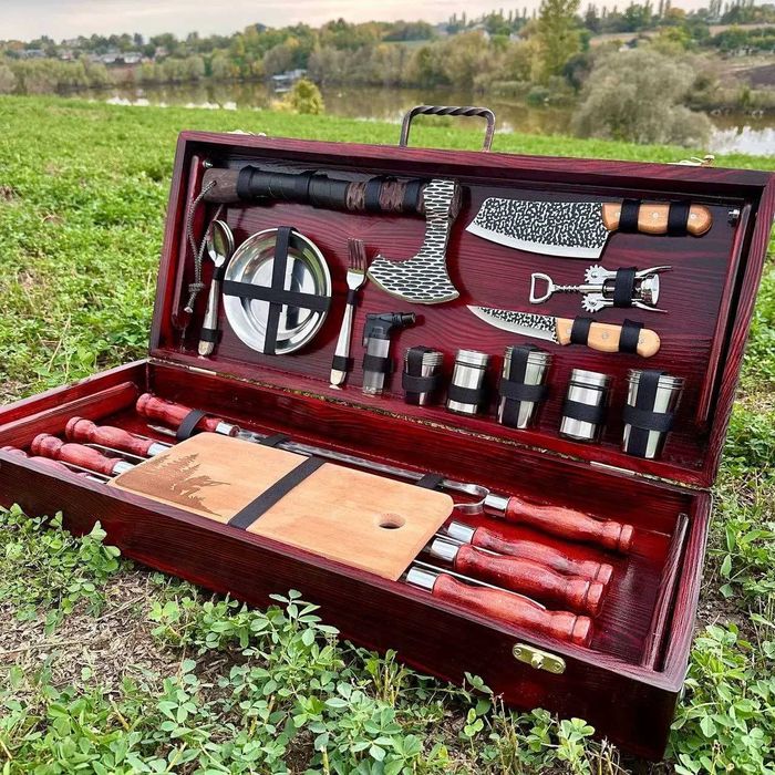Наборы шампуров в кейсе, на подарок на день рождение, шампура/шампур