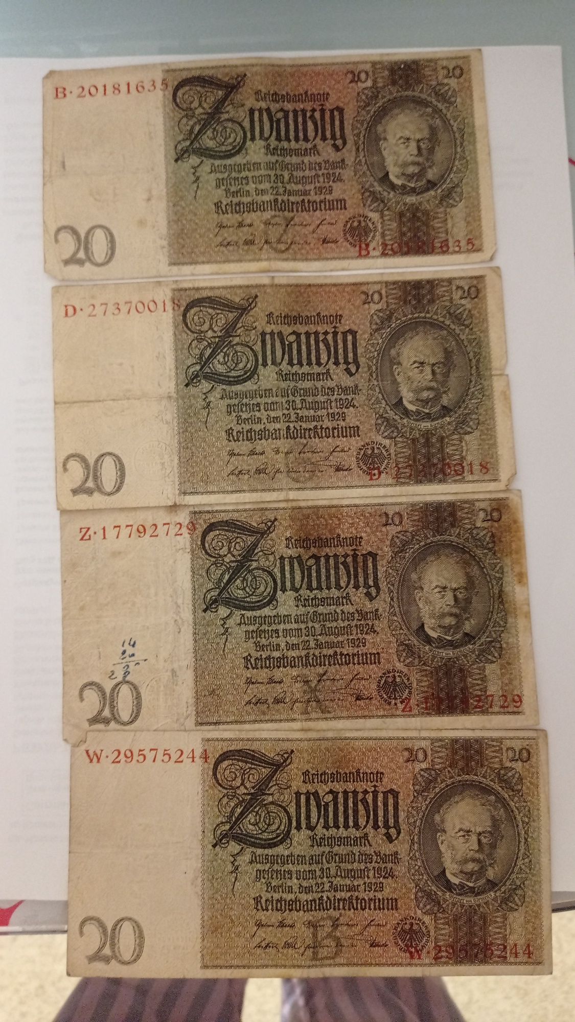 Боны 20 марок 1929 года