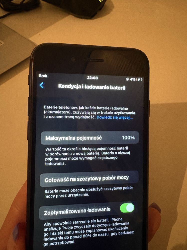 Iphone 8 stan baterii 100%