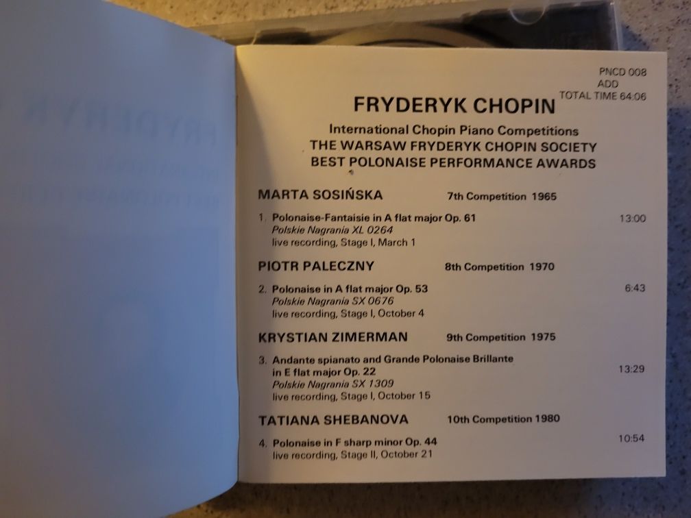 CD Chopin Best Polonaise Performances 1990 Polskie Nagrania