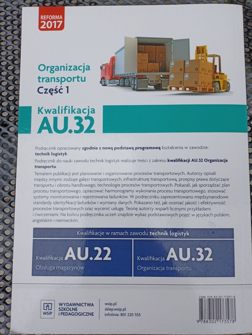 Organizacja transportu AU.32 część 1 - podręcznik zawodowy (poz.1)
