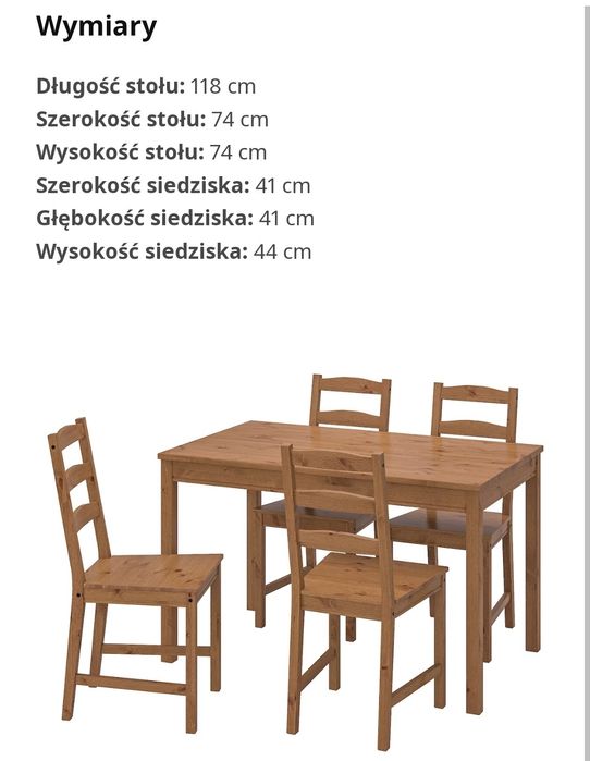 [używany] stół sosnowy do kuchni/jadalni Ikea