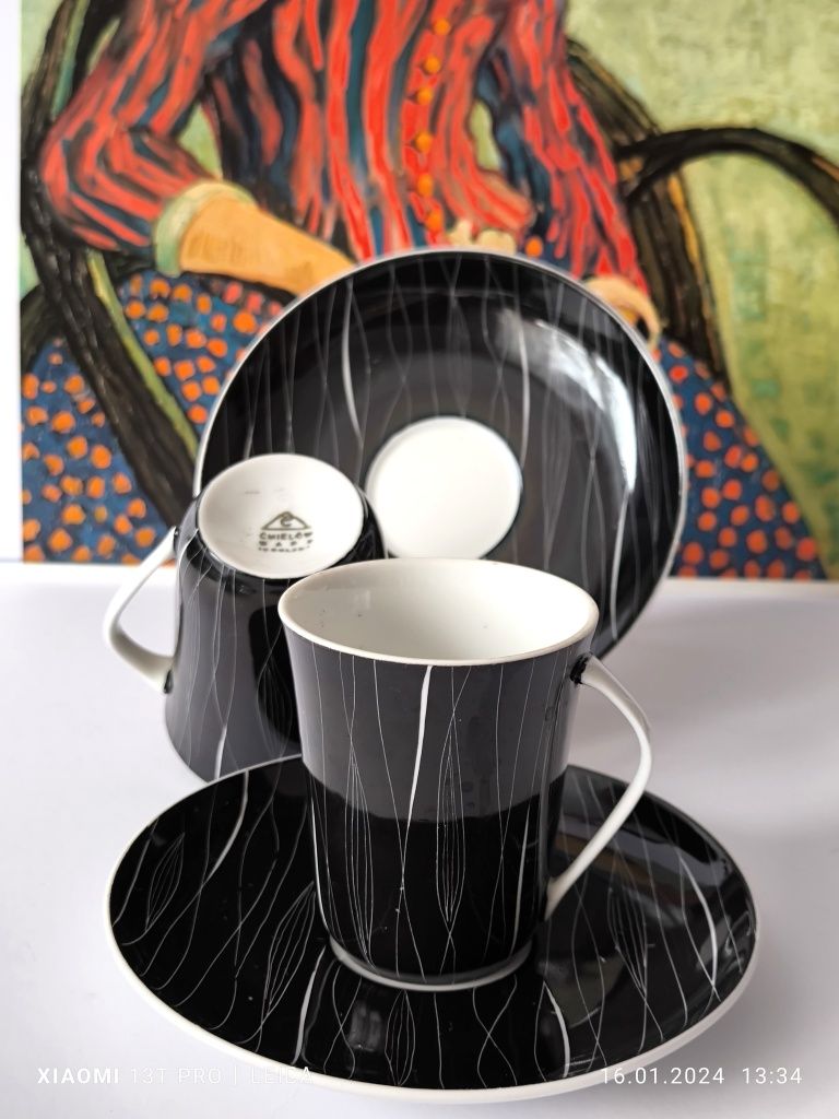 Serwis do kawy Ćmielów Krokus piękna stara porcelana