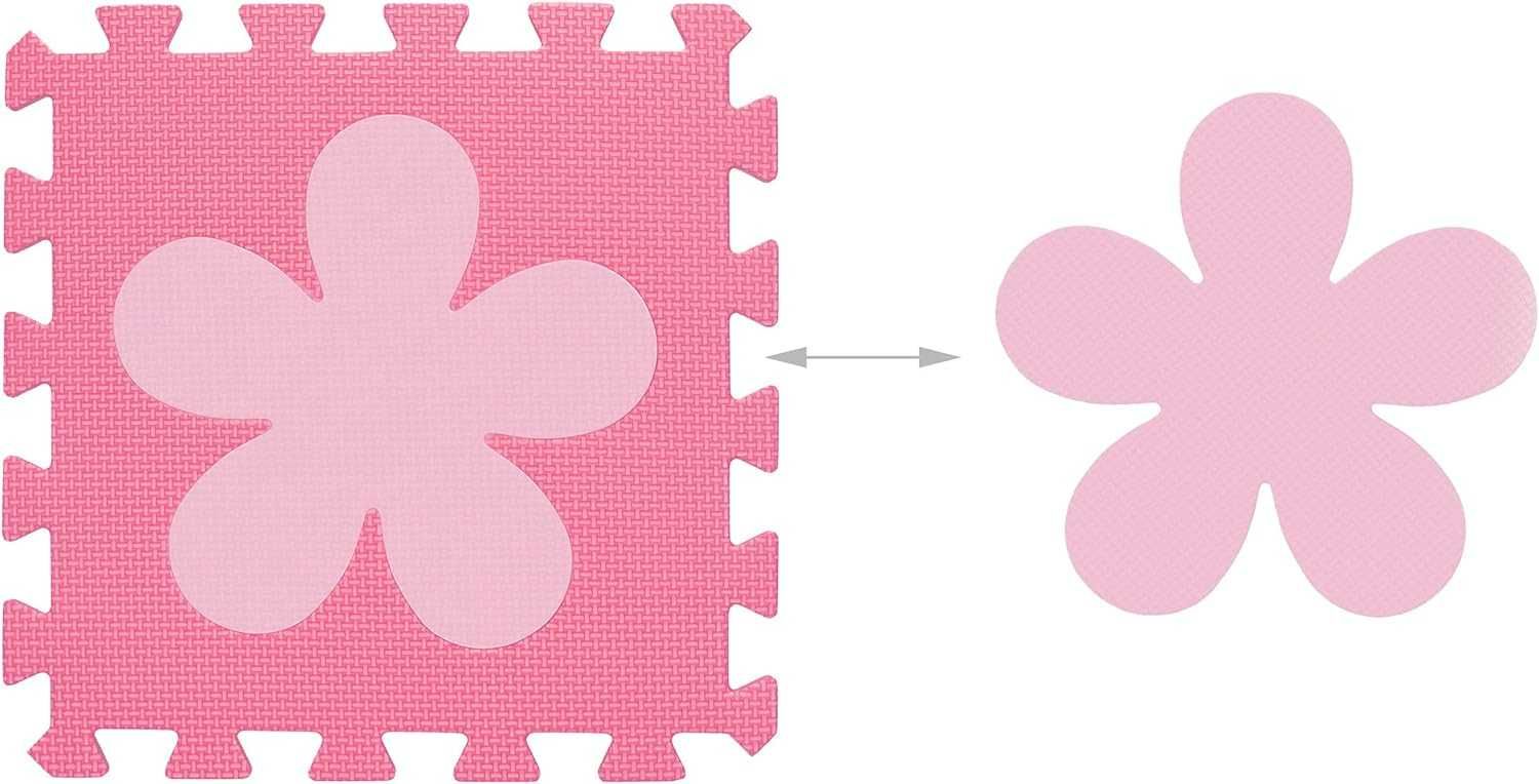 4R57 -60% mata dziecięca bez BPA puzzle piankowe w kwiatki różowe