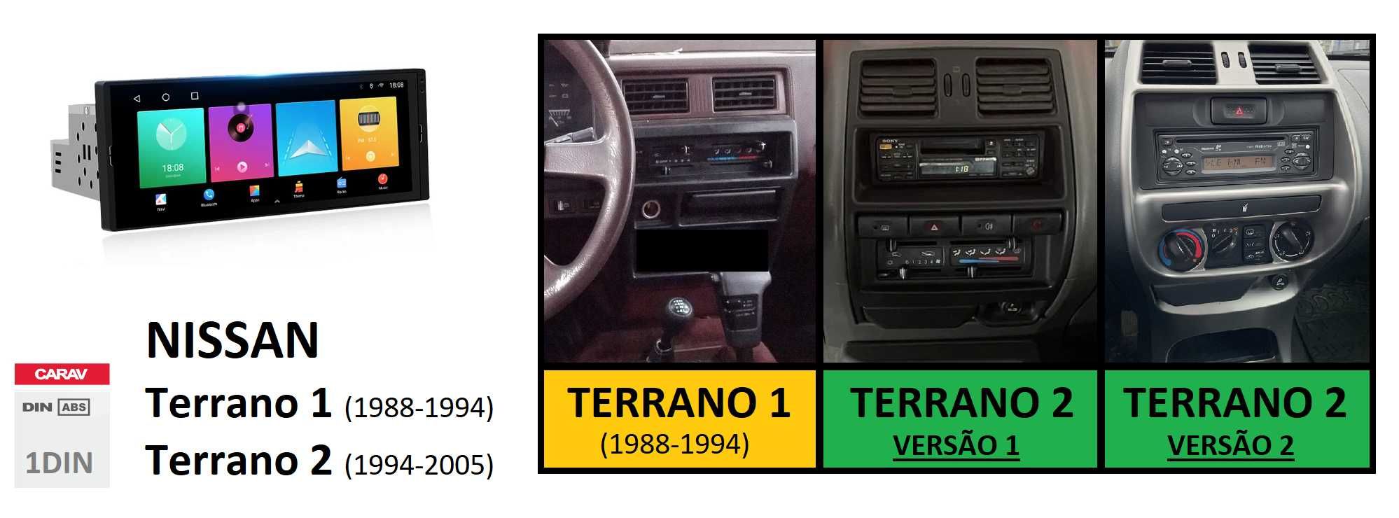 (NOVO) Rádio 2DIN • NISSAN Terrano 1 / 2 (1988 até 2005) • Android