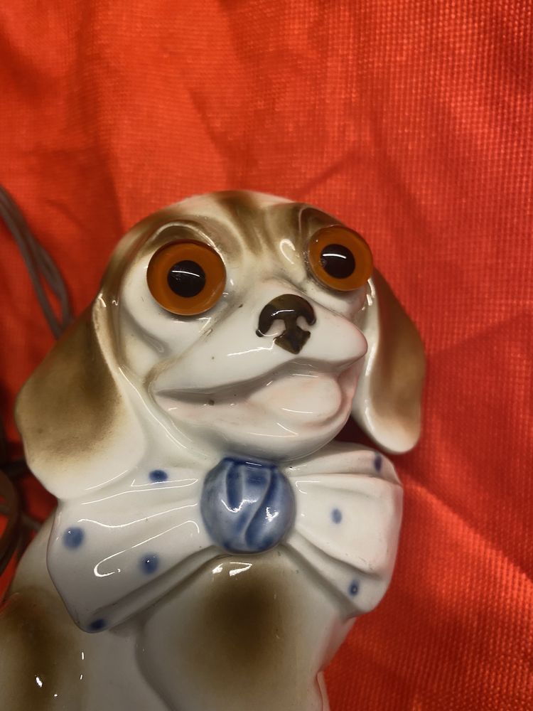 Candeeiro vintage cão de loiça
