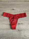 Nowe czerwone koronkowe stringi majtki rozmiar L Victoria’s Secret
