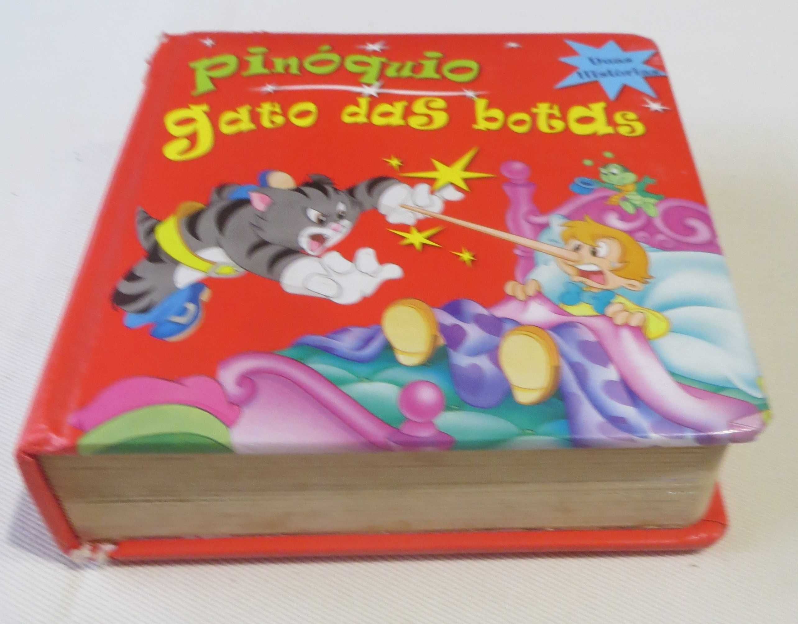 Livro infantil, ilustrado Pinóquio e Gato das Botas