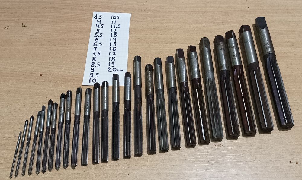 Набор невживаних радянських розверток інструмент слюсарний токарний