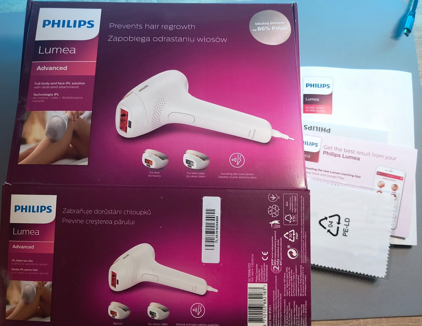 Depilator Philips Lumea Advanced SC1998/00 jak nowy